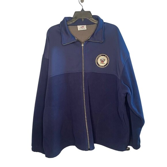 United States Navy jacket full zip fleece military American AE Sport size 2XL
